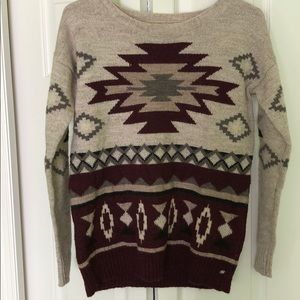 Tribal print knit sweater